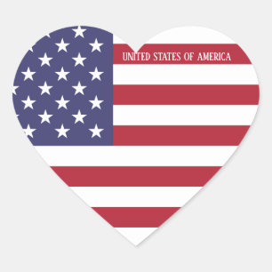 USA-Flagge Prächtig Patriotisch Herz-Aufkleber
