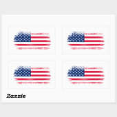 USA-Flagge Rechteckiger Aufkleber (Blatt)