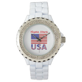 USA - Flagge Red Personalisiert Women's Armbanduhr