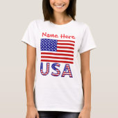 USA - Flagge Red Personalisiert Women's T-Shirt (Vorderseite)