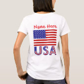 USA - Flagge Red Personalisiert Women's T-Shirt (Rückseite)