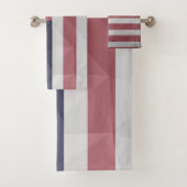 USA Flagge Red White Blue America Geometric Mesh Badhandtuch Set (Insitu)