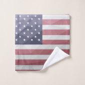 USA Flagge Red White Blue America Geometric Mesh Badhandtuch Set (Waschlappen)
