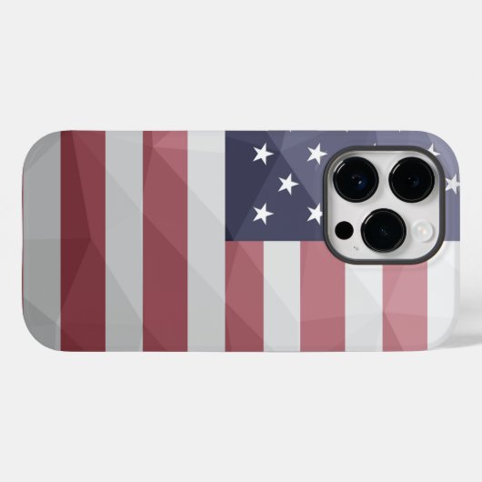 USA Flagge Red White Blue America Geometric Mesh Case-Mate iPhone Hülle (Rückseite (Horizontal))