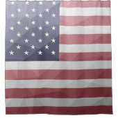 USA Flagge Red White Blue America Geometric Mesh Duschvorhang (Vorderseite)