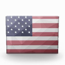 USA Flagge Red White Blue America Geometric Mesh Fotoblock