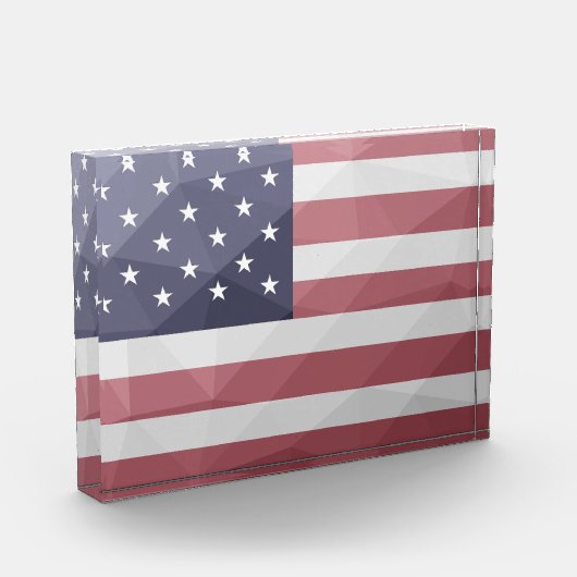 USA Flagge Red White Blue America Geometric Mesh Fotoblock (Links)