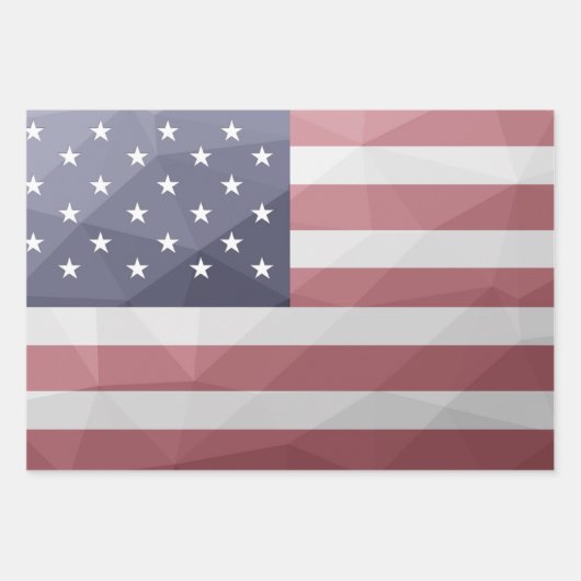 USA Flagge Red White Blue America Geometric Mesh Geschenkpapier Set (Vorderseite 2)