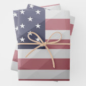 USA Flagge Red White Blue America Geometric Mesh Geschenkpapier Set (Beispiel)