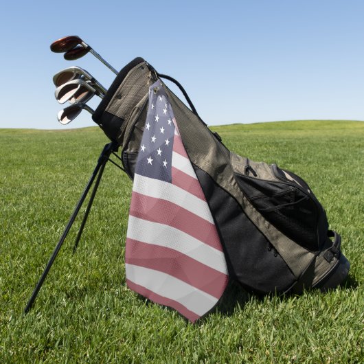 USA Flagge Red White Blue America Geometric Mesh Golfhandtuch (Gras)