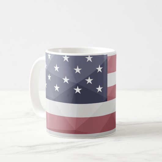 USA Flagge Red White Blue America Geometric Mesh Kaffeetasse (Vorderseite Links)