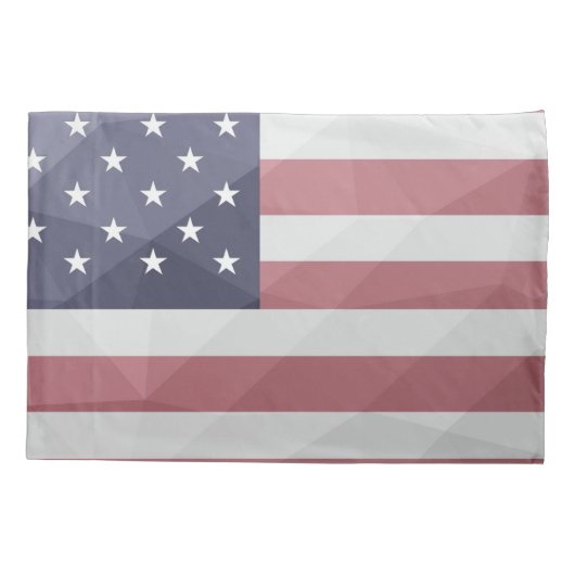 USA Flagge Red White Blue America Geometric Mesh Kissenbezug (Rückseite)
