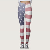 USA Flagge Red White Blue America Geometric Mesh Leggings (Vorderseite)