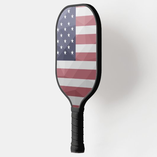 USA Flagge Red White Blue America Geometric Mesh Pickleball Schläger (Links)