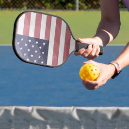 USA Flagge Red White Blue America Geometric Mesh Pickleball Schläger