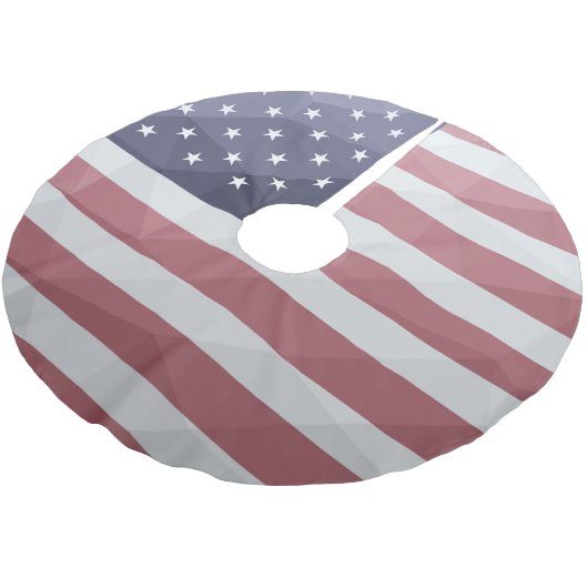 USA Flagge Red White Blue America Geometric Mesh Polyester Weihnachtsbaumdecke (Schrägansicht)