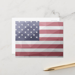 USA Flagge Red White Blue America Geometric Mesh Postkarte