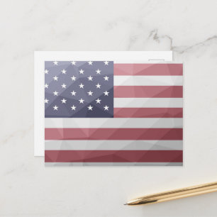 USA Flagge Red White Blue America Geometric Mesh Postkarte