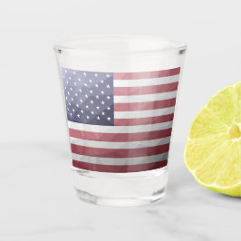 USA Flagge Red White Blue America Geometric Mesh Schnapsglas