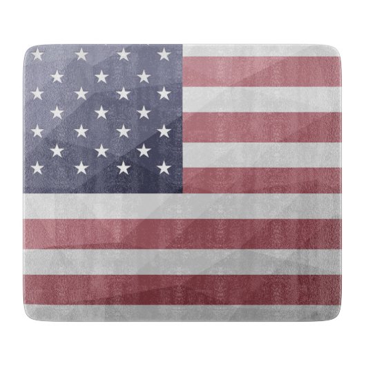 USA Flagge Red White Blue America Geometric Mesh Schneidebrett (Vorderseite)
