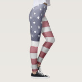 USA-Flagge Red White Blue Geometric Mesh Leggings (Rechts)