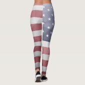 USA-Flagge Red White Blue Geometric Mesh Leggings (Rückseite)