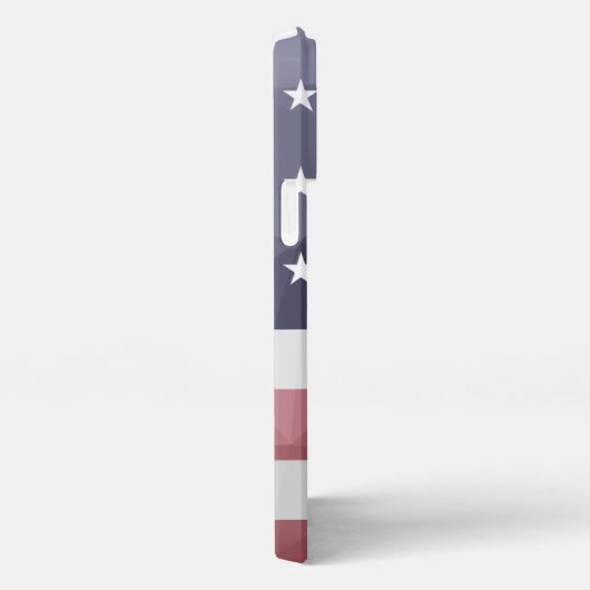 USA-Flagge Red White Blue Geometric Mesh Monogram iPhone Hülle (Rechte Seite)