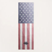 USA-Flagge Red White Blue Geometric Mesh Monogram Yogamatte (Vorderseite)