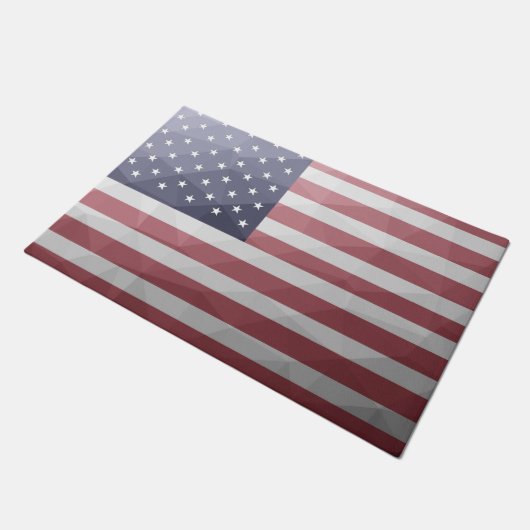 USA-Flagge Red White Blue Geometric Mesh Pattern Fußmatte (Schrägansicht)