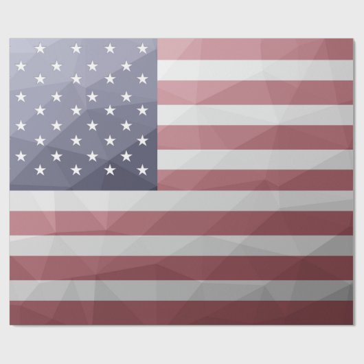 USA-Flagge Red White Blue Geometric Mesh Pattern Geschenkpapier (Flach)