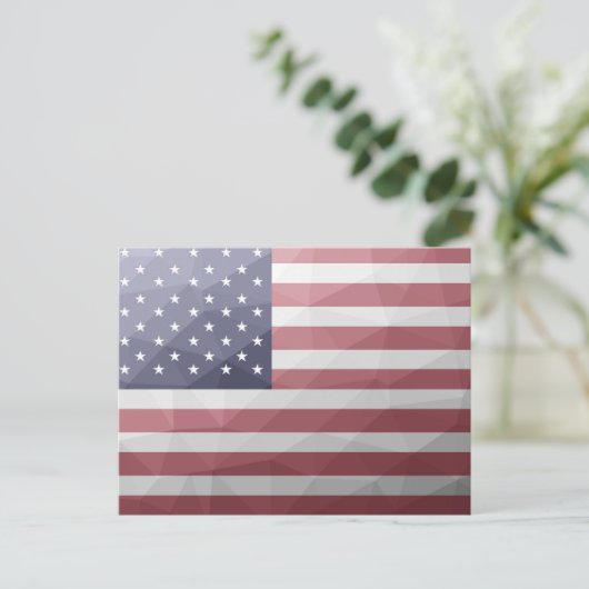USA-Flagge Red White Blue Geometric Mesh Pattern Postkarte (Stehend Vorderseite)