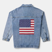 USA Flagge Red White Blue Patriotic Women's Jeansjacke (Rückseite)