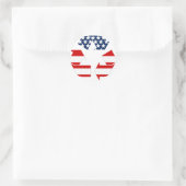 USA-Flagge - Red White & Blue Recycle Symbol Runder Aufkleber (Tasche)