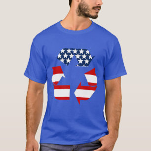 USA-Flagge - Red White & Blue Recycle Symbol T - S T-Shirt