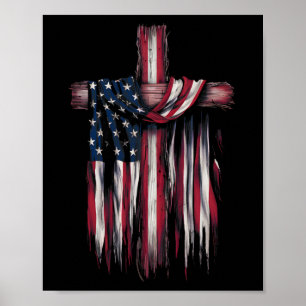 Usa-Flagge Religiöser Spruch 4. Juli Christlicher Poster