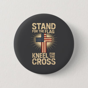 USA-Flagge Religiöser Spruch Christlicher Glaube Button