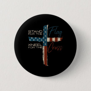 Usa-Flagge Religiöses Zitat 4. Juli Christlicher G Button