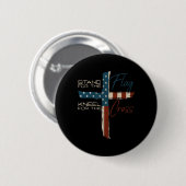 Usa-Flagge Religiöses Zitat 4. Juli Christlicher G Button (Vorne & Hinten)