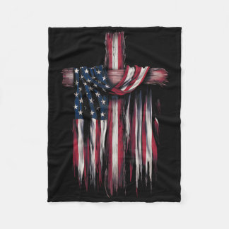 USA-Flagge Religiöses Zitat 4. Juli Christlicher G Fleecedecke