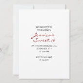 USA Flagge Rot-Blau-Glitzern Glitzer Sweet 16 Einladung (Rückseite)