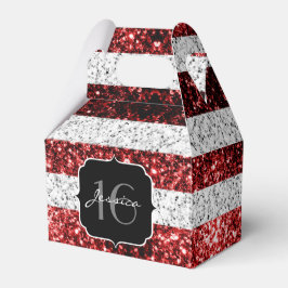 USA Flagge Rot-Blau-Glitzern Glitzer Sweet 16 Geschenkschachtel