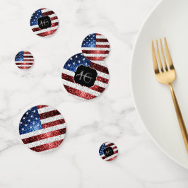 USA Flagge Rot-Blau-Glitzern Glitzer Sweet 16 Konfetti