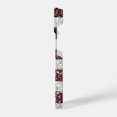 USA-Flagge Rot-Blau-Glitzern Monogram iPhone Hülle (Linke Seite)