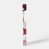 USA Flagge Rot-Blau-Imitate Glitzern Ihr Name iPhone Hülle (Linke Seite)