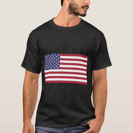 USA-Flagge Rot-Blau patriotische schwarze T - Shir T-Shirt (Vorderseite)