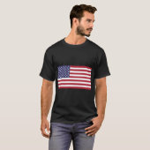 USA-Flagge Rot-Blau patriotische schwarze T - Shir T-Shirt (Vorne ganz)