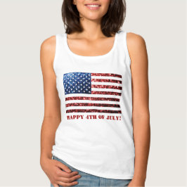 USA Flagge rot blaue Glitzern 4. Juli Benutzerdefi Tank Top