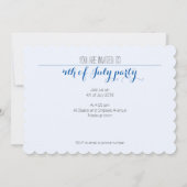 USA Flagge rot blaue Glitzern 4. Juli laden ein Einladung (Rückseite)