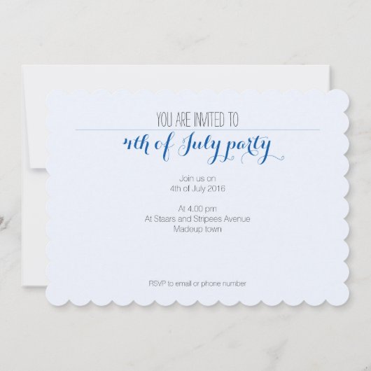 USA Flagge rot blaue Glitzern 4. Juli laden ein Einladung (Rückseite)