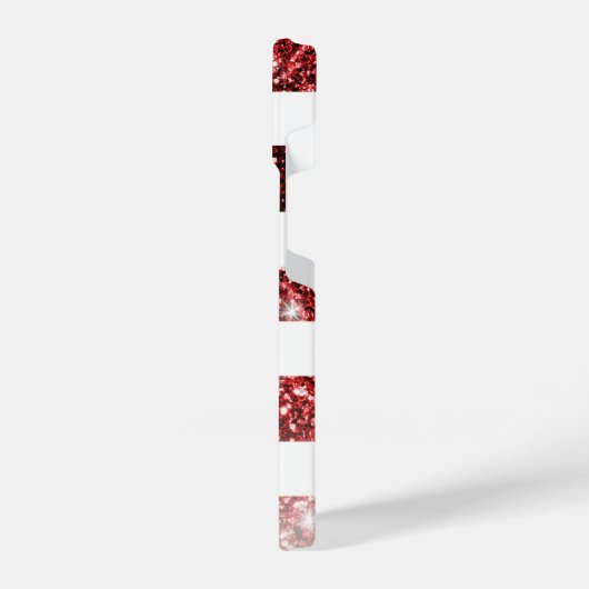 USA Flagge Rot blaue Imitate Glitzern Ihr Name iPhone Hülle (Linke Seite)